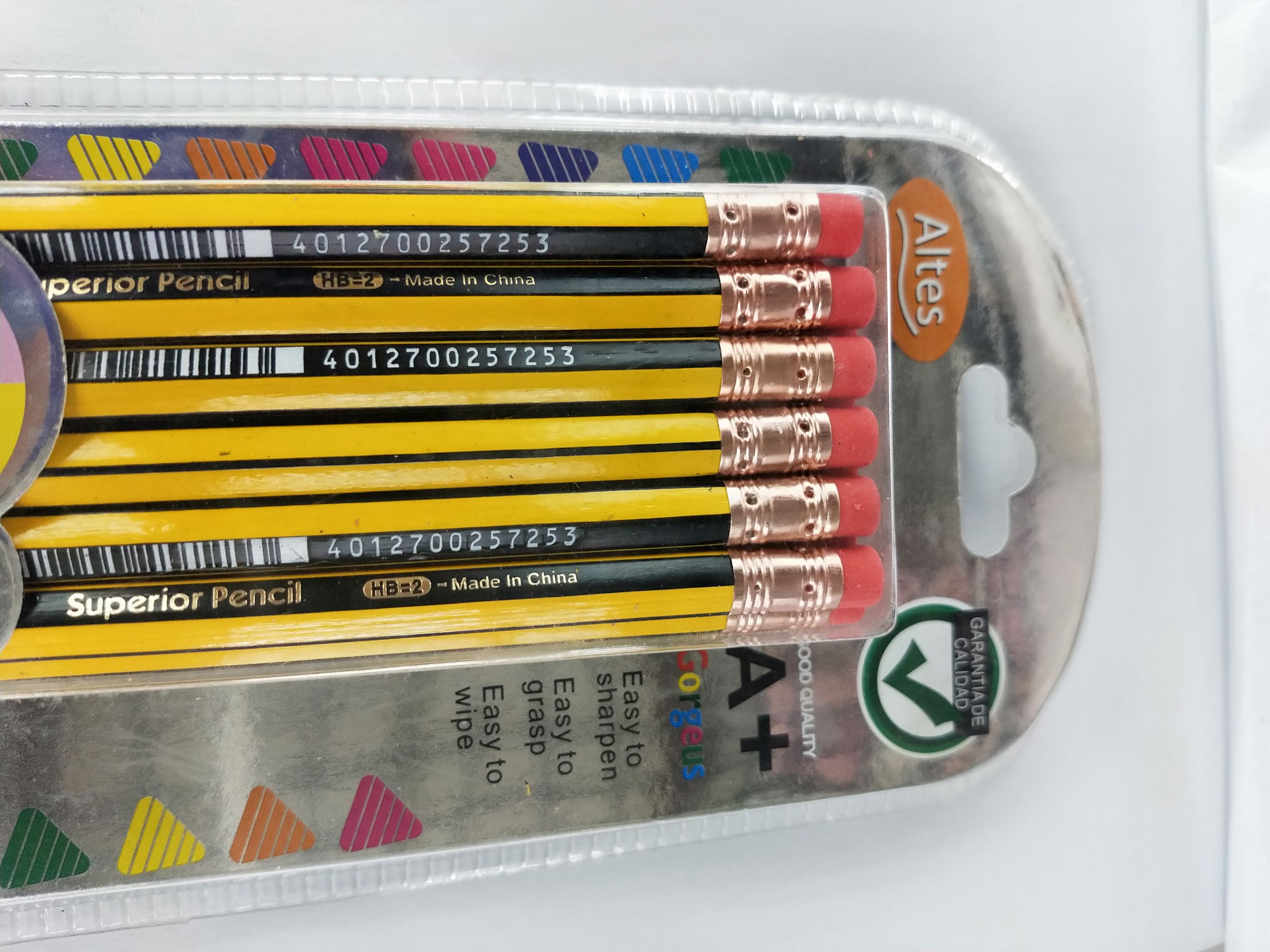高质量优质学生HB黄黑抽条铅笔吸卡包装细节图
