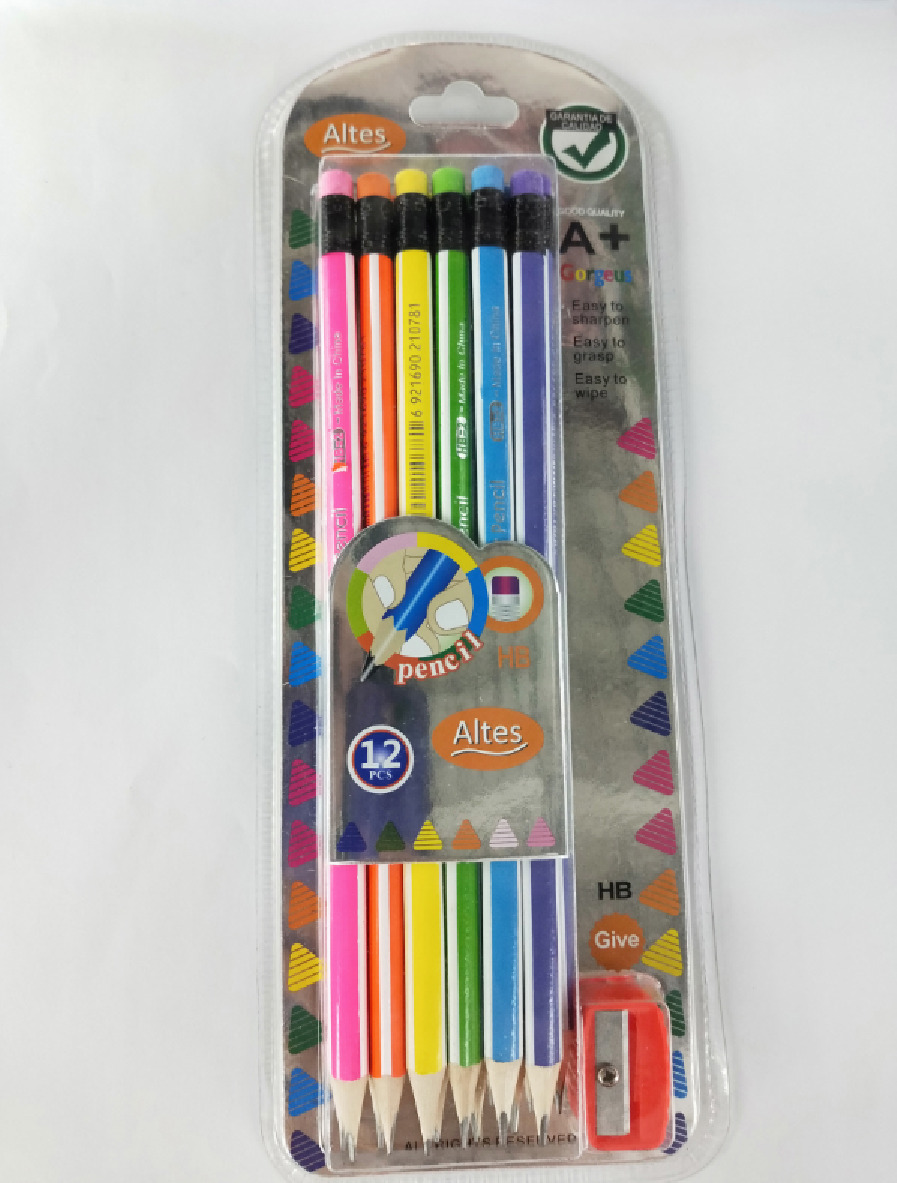 高质量优质学生HB荧光漆抽条铅笔吸卡套装详情图3