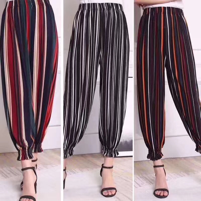 Beauty striped Harem pants, tangled wide-leg pants details Picture