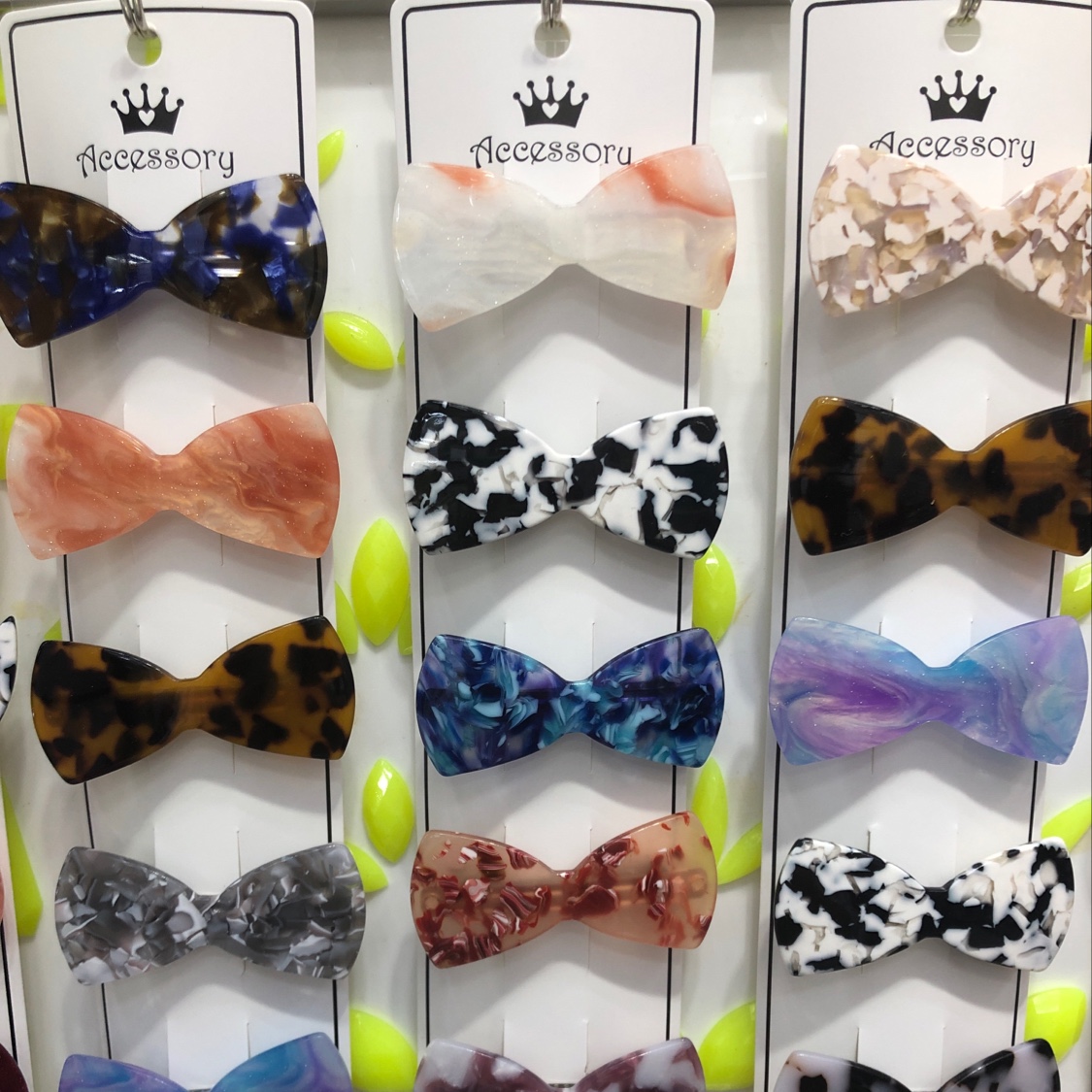 ins风复古几何糖果饰树脂鸭嘴夹边夹发夹刘海夹韩国发饰发卡