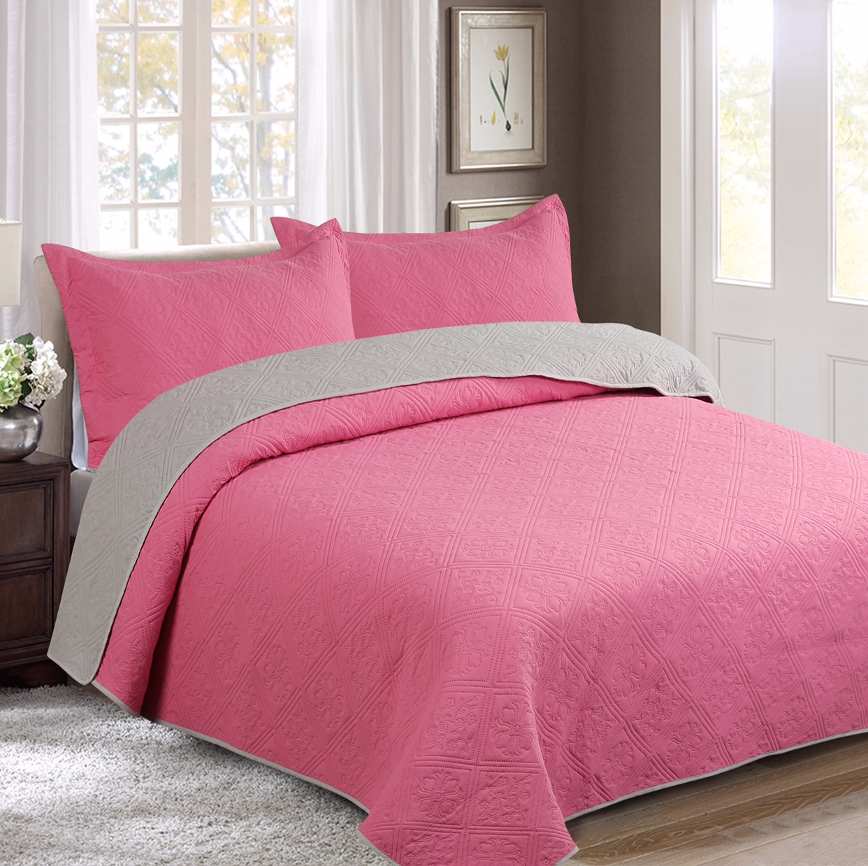 新款绗缝水洗绣花厂家直销床盖浦江空调被夹棉