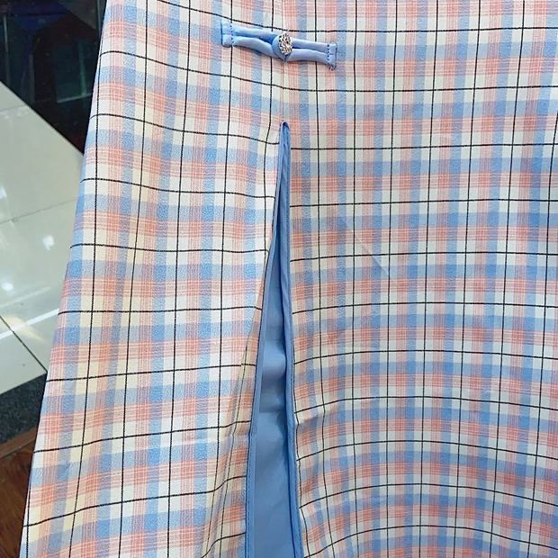 Yizhuo Yaxin 20B32 Women's clothing 2020 Summer New Chinese-style cheongsam dress Slimming, Republic of China style plaid dress Item Picture