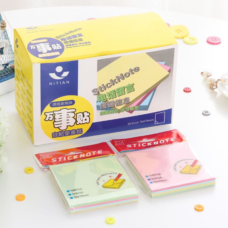 100 sheets 3x3 pastel rainbow memo pad sticky notes Application Scenario