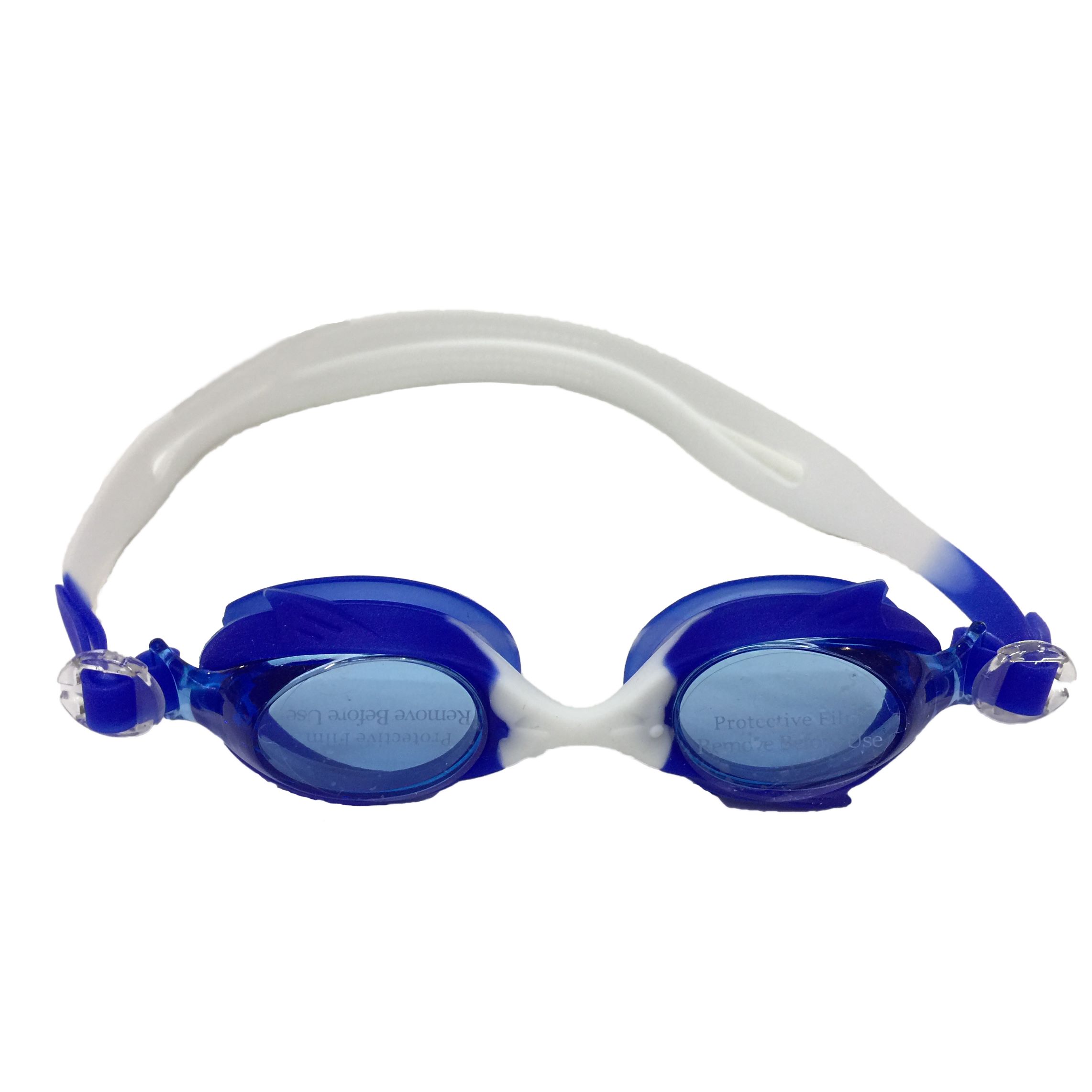 Swimming goggles for children: waterproof and anti-fog swimming goggles, connected with BL26 silicone goggles in blue