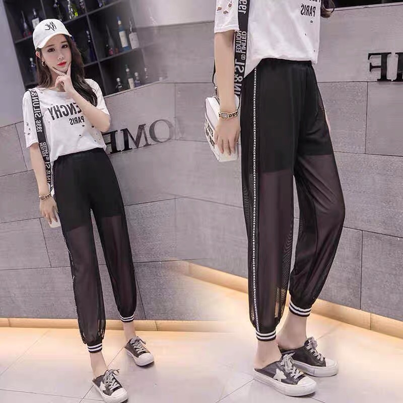 Sports mesh mosquito repellent nine-inch pants details Picture