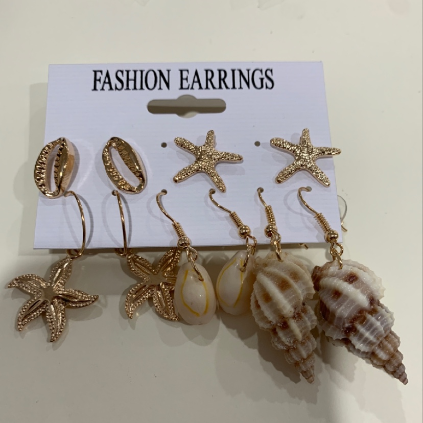 Starfish shell set earrings thumbnail