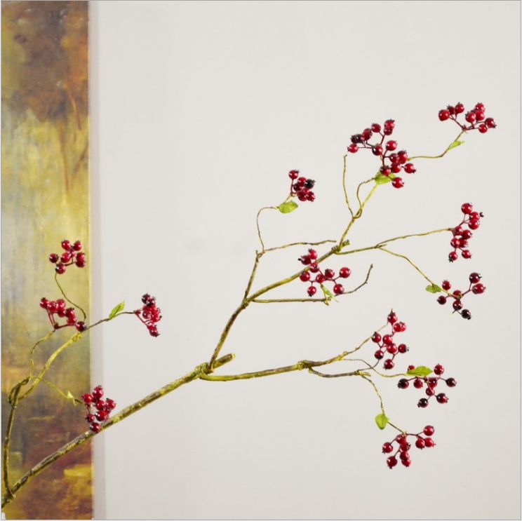 Artificial flower factory direct selling Chinese artistic conception home decoration imitation fruit berry red berry wholesale long branch blueberry fruit