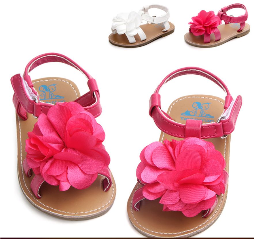 Foreign trade wholesale summer new peony flower hard bottom girl baby sandals toddler sandals baby shoes
