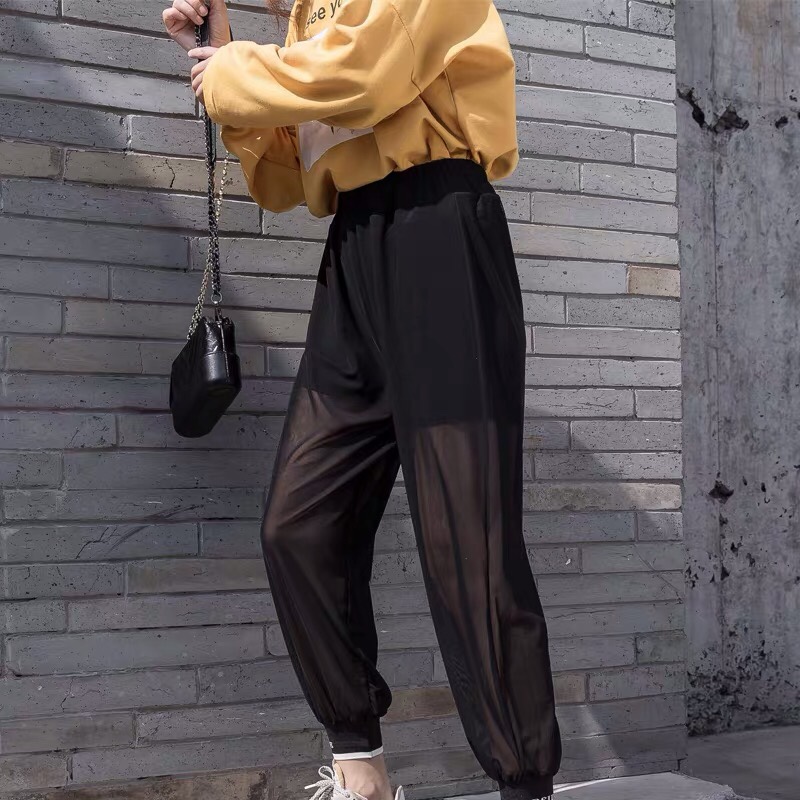 Sports mesh mosquito repellent nine-inch pants