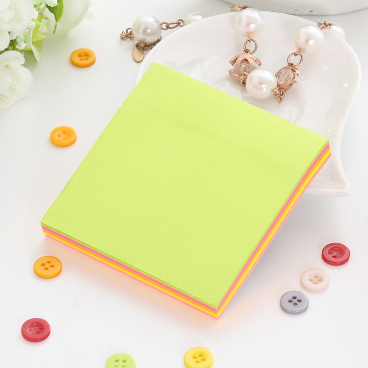100 sheets 3x3 neon rainbow memo pad sticky notes full figure