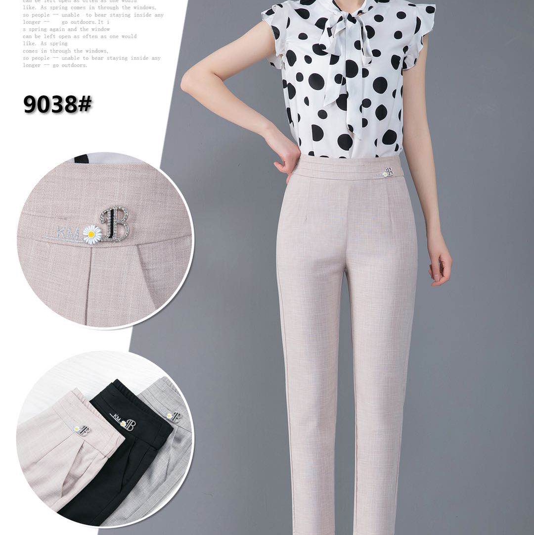 Cotton and linen nine-inch pants details Picture