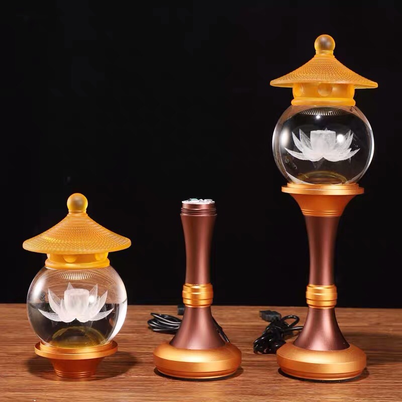 LED Buddha's Front offering lamp, Taiwan crystal lotus lamp, 12-inch seven-color changing light Application Scenario