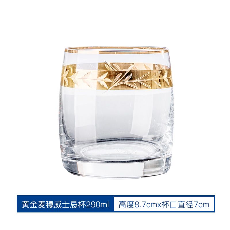 Water crystal glassed gold paintedwhisky无铅水晶酒水杯详情图1