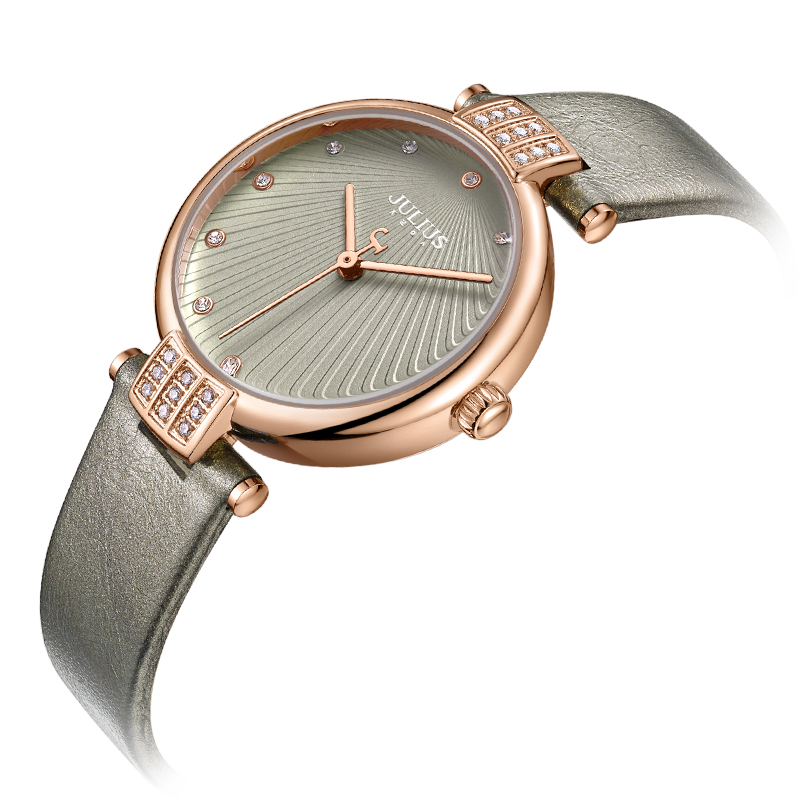 Yiwu Quality Korean version female leather strap waterproof fashionable white-collar quartz Watch JA-1072 detail image 2