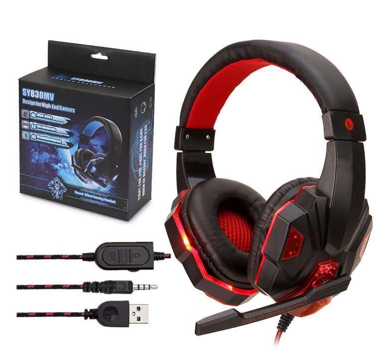 Auriculares para juegos de ordenador SY830, estilo esports. Con luz, jack PS4