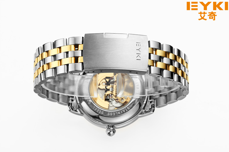 Yiwu Quality Fashion Fully automatic Skeleton Men's steel Band Mechanical Watch EFL8880L detail image 4