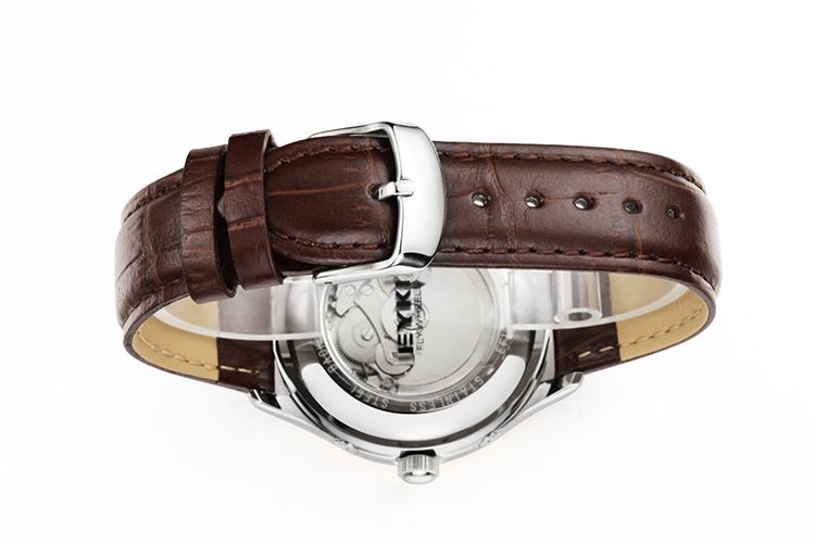 Yiwu Good Goods Fashion Fully automatic Skeleton Men's Belt Mechanical Watch EFL8843L Specification image
