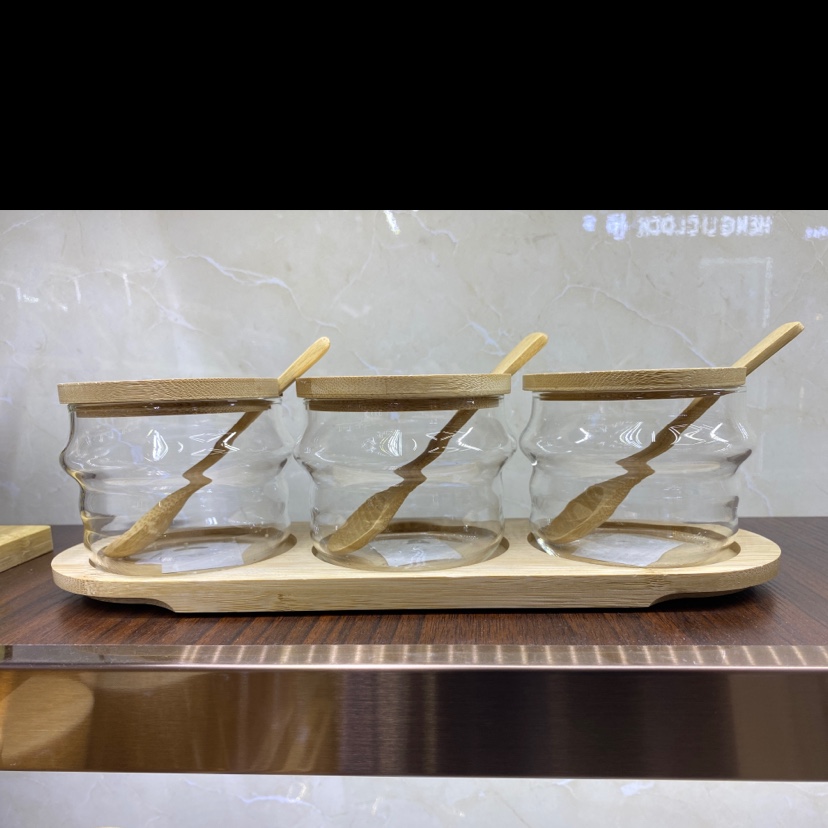 3 pieces threaded seasoning jars