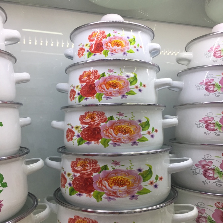 Five-piece enamel pot set