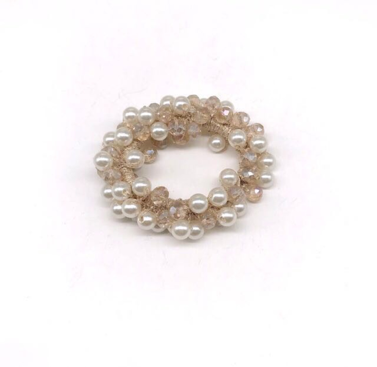 Handcrafted crocheted pearl crystal headband, Korean-style beautiful Internet celebrity LAN Dong details Picture
