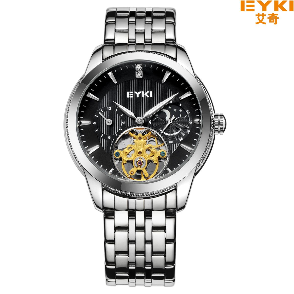 Yiwu Quality Fashion Fully automatic Skeleton Men's Steel Band Mechanical Watch EFL8842L Specification image