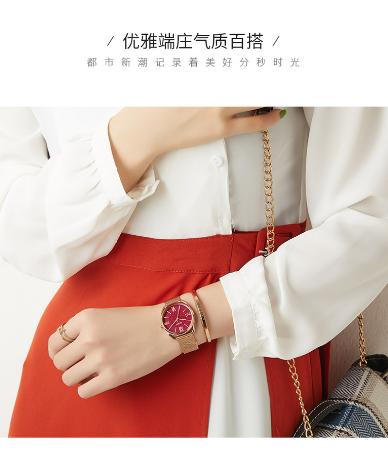 Yiwu Quality Korean version mesh strap waterproof fashionable White-collar Quartz Watch JA-1184 detail image 3