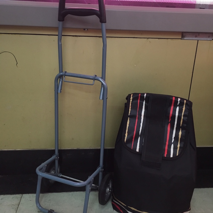 A large shopping cart made of Oxford cloth with straight stripes Application Scenario