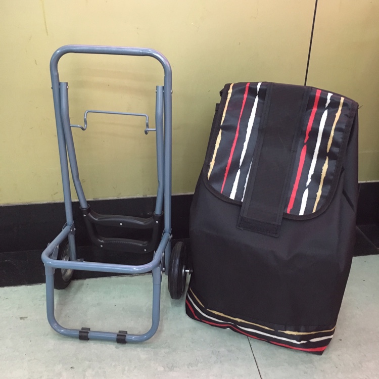 A large shopping cart made of Oxford cloth with straight stripes Specification image