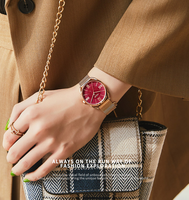 Yiwu Quality Korean version mesh strap waterproof fashionable White-collar Quartz Watch JA-1184 detail image 1