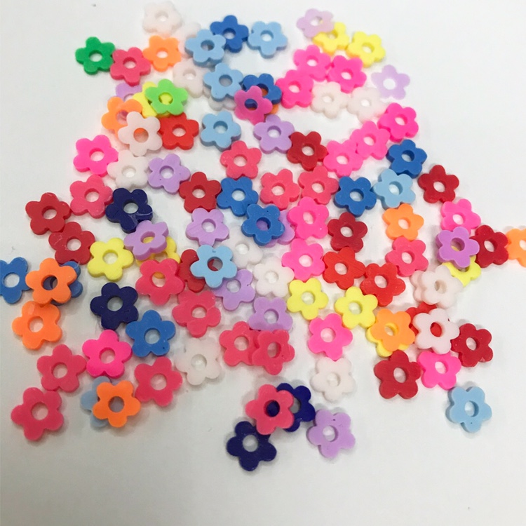 5mm soft clay plum blossom pieces light seven-color jewelry accessories, necklace and bracelet accessories details Picture