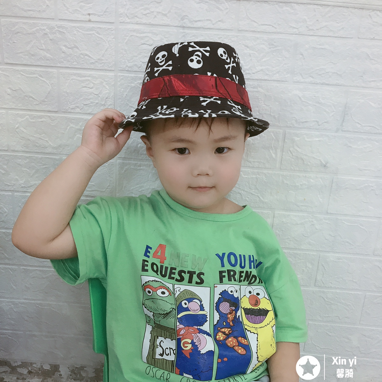 春夏儿童礼帽儿童帽子男女宝宝爵士帽嘻哈骷髅头儿童帽小礼帽