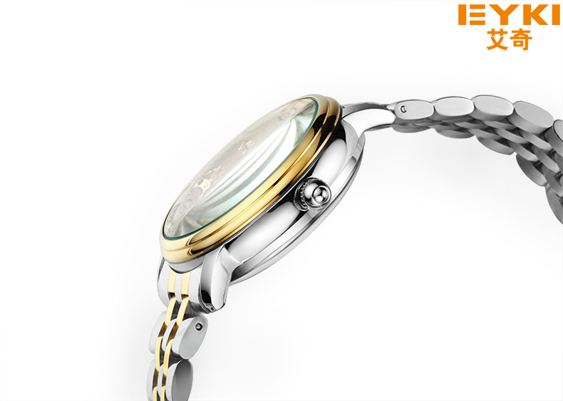 Yiwu Quality Fashion Fully automatic Skeleton Men's steel Band Mechanical Watch EFL8880L detail image 3