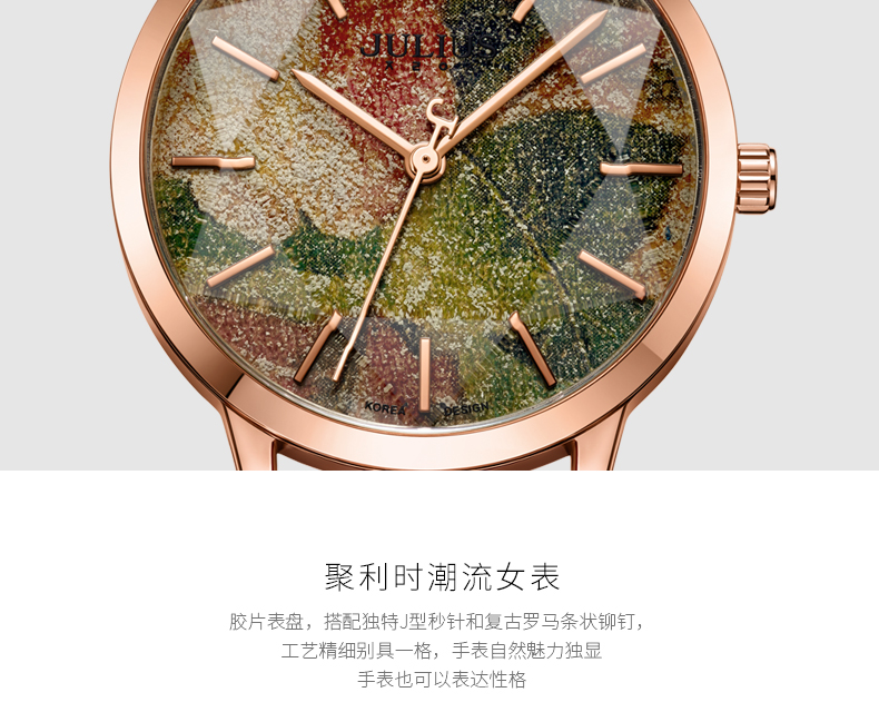 Yiwu Quality Korean-style waterproof and fashionable white-collar quartz watch JA-977 detail image 2