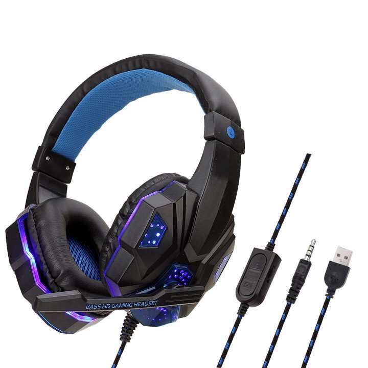 Auriculares para juegos de ordenador SY830, estilo esports. Con luz, jack PS4 details Picture