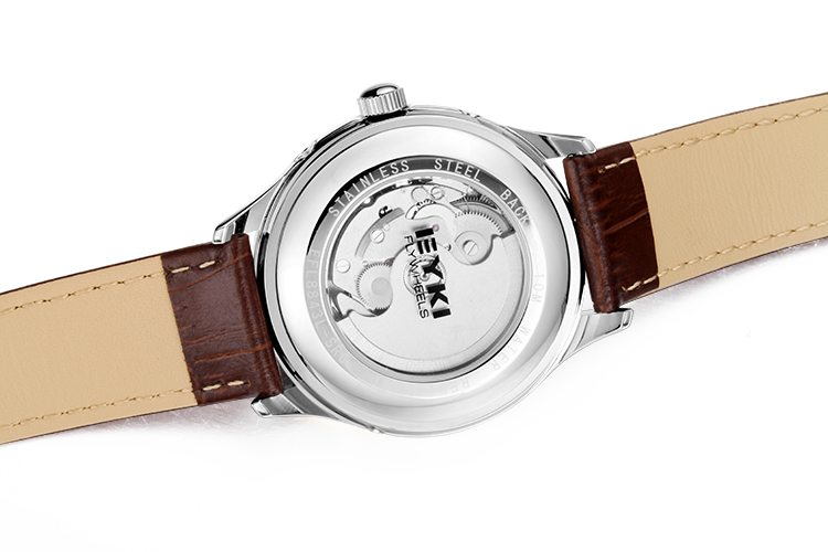 Yiwu Good Goods Fashion Fully automatic Skeleton Men's Belt Mechanical Watch EFL8843L detail image 2