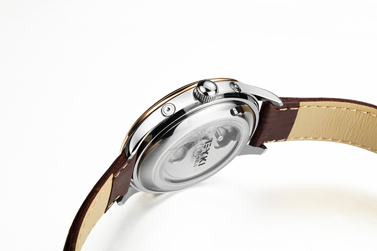 Yiwu Good Goods Fashion Fully automatic Skeleton Men's Belt Mechanical Watch EFL8843L detail image 1