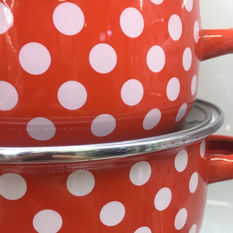 Three-piece enamel pot set details Picture