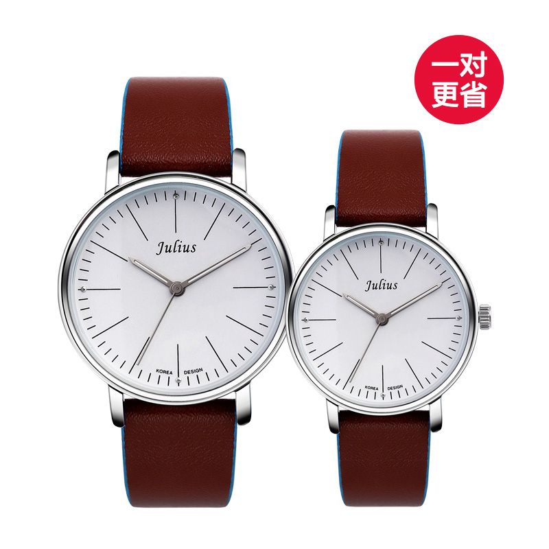 Yiwu Quality Korean version couple Belt waterproof fashionable White-collar Quartz Watch JA-814 details Picture