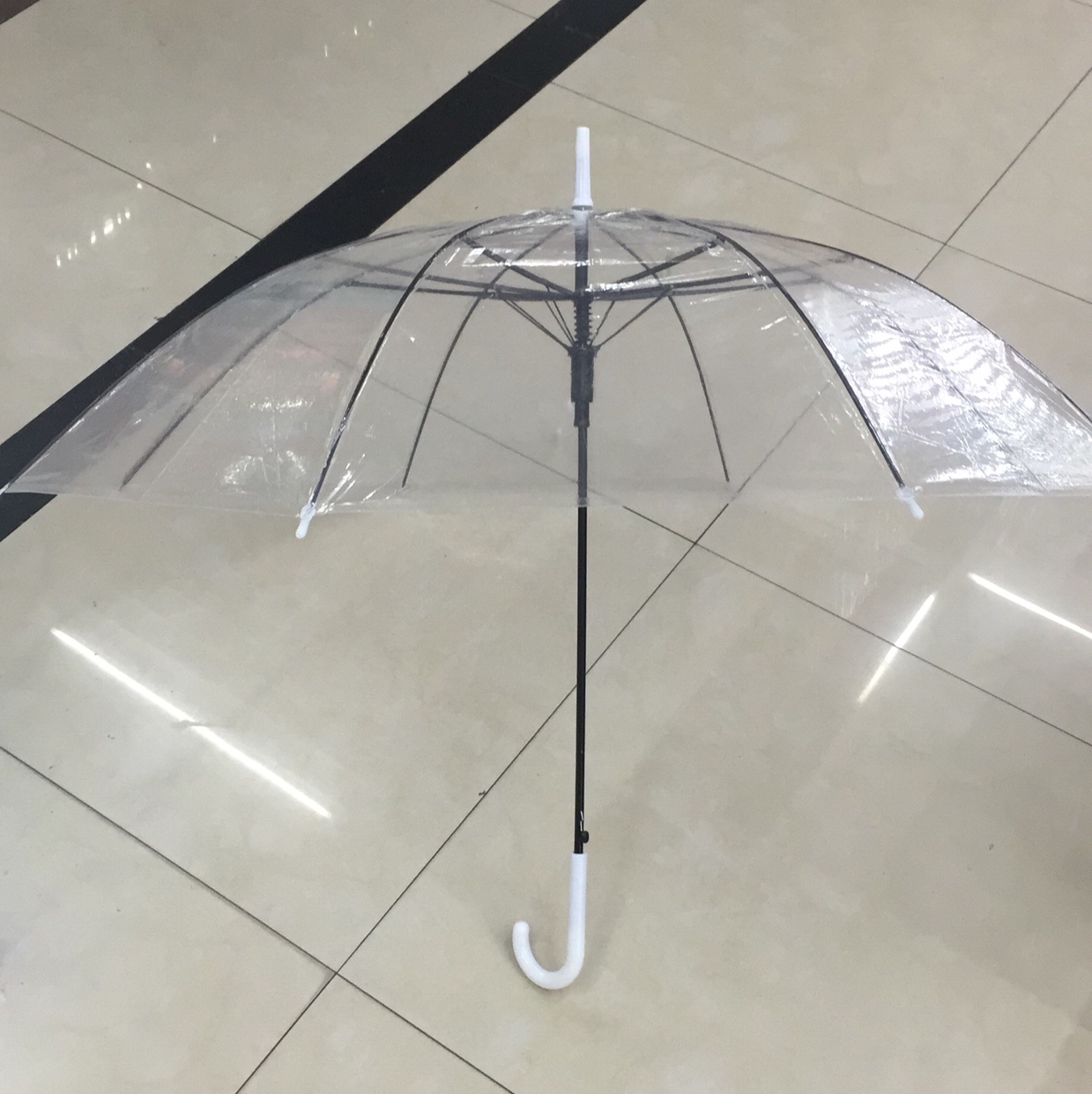 53.5公分POE透明伞长柄网红男女小清新个性广告低价批量定制透明LOGO