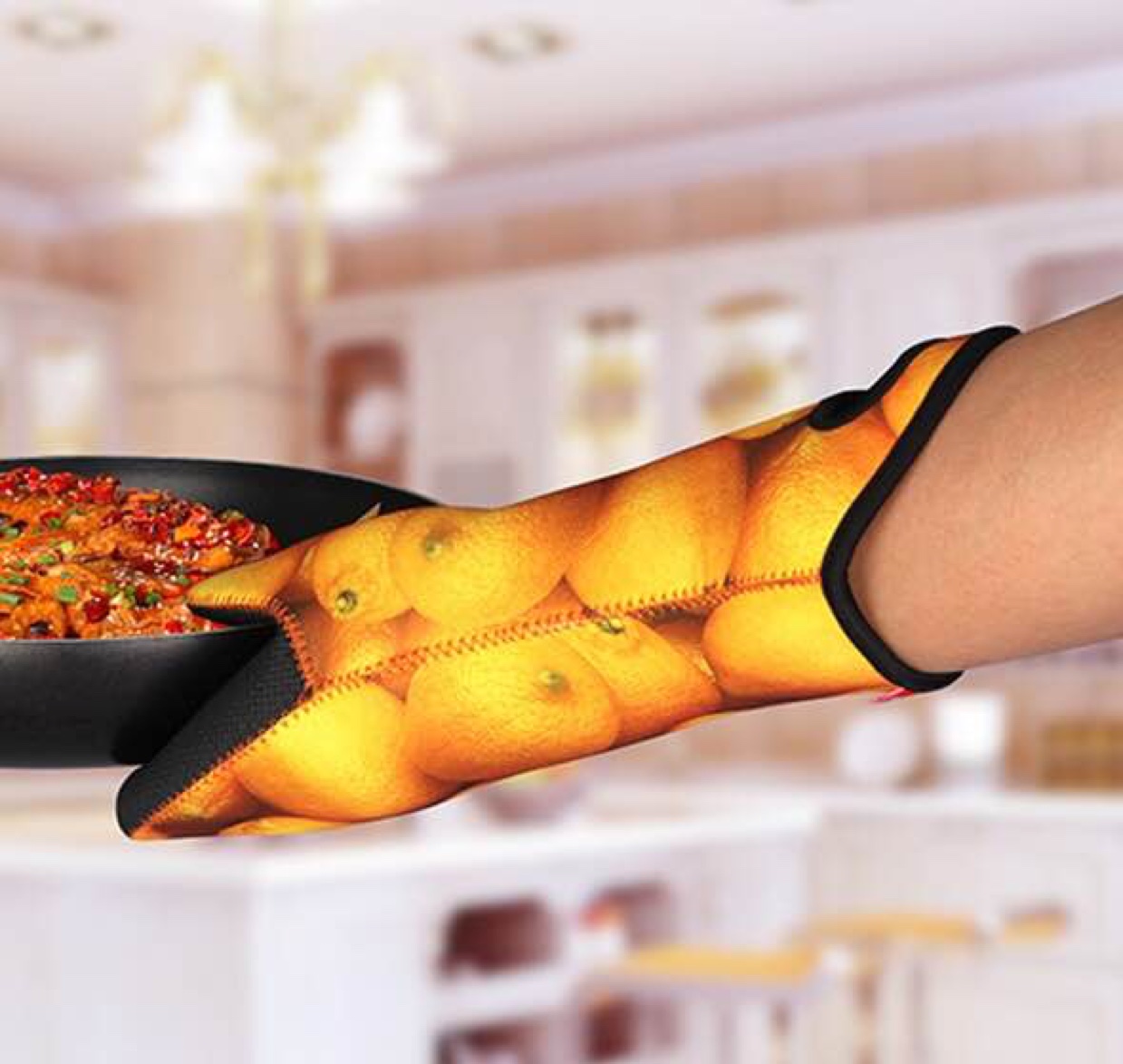 印花鸭嘴加厚隔热手套.涤纶面料加橡胶材质.14cm/32cm细节图