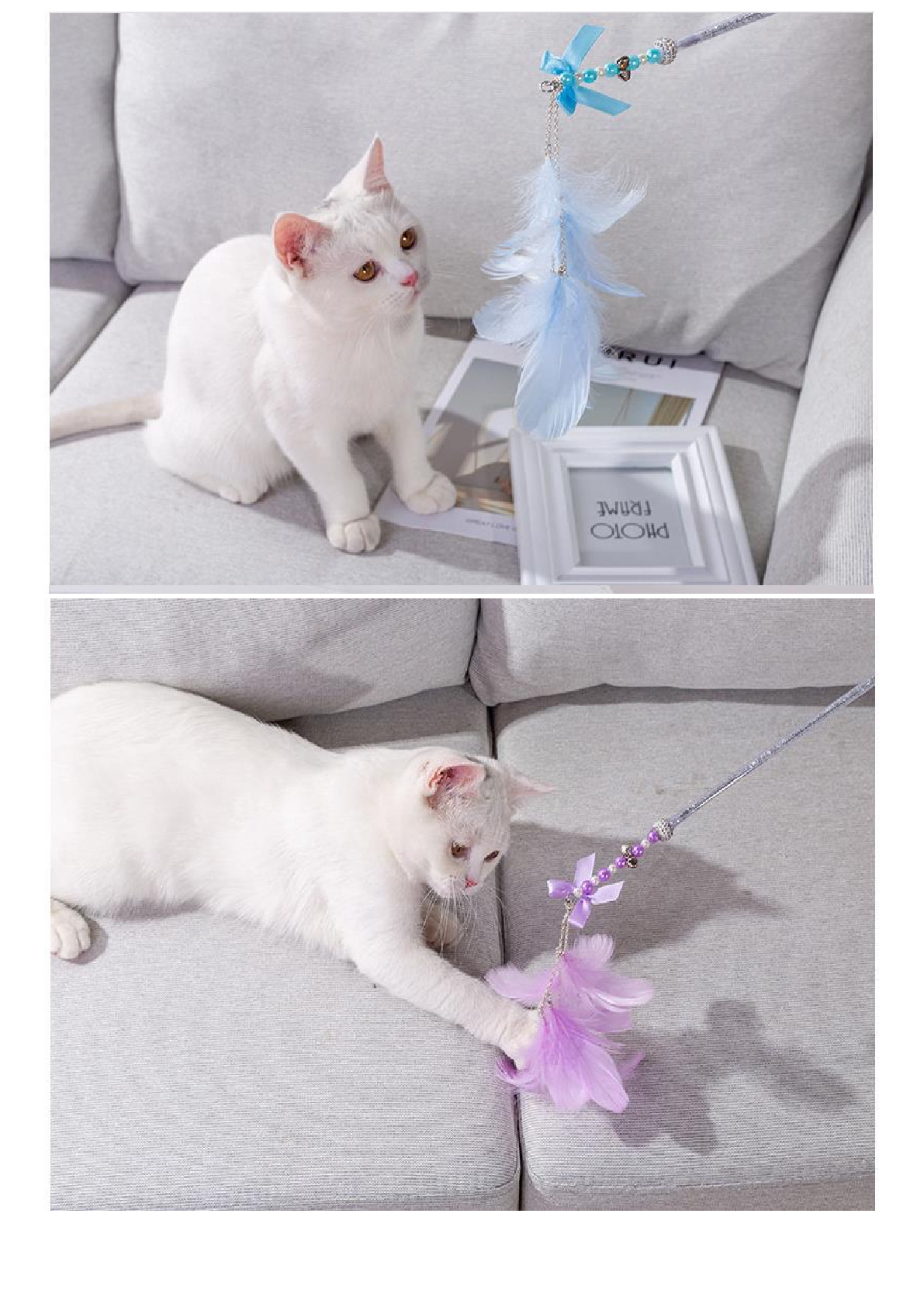 Pet products Detachable cat teasing stick with bell feathers Scratch resistant cat interactive cat teasing stick manufacturers direct sales undefined