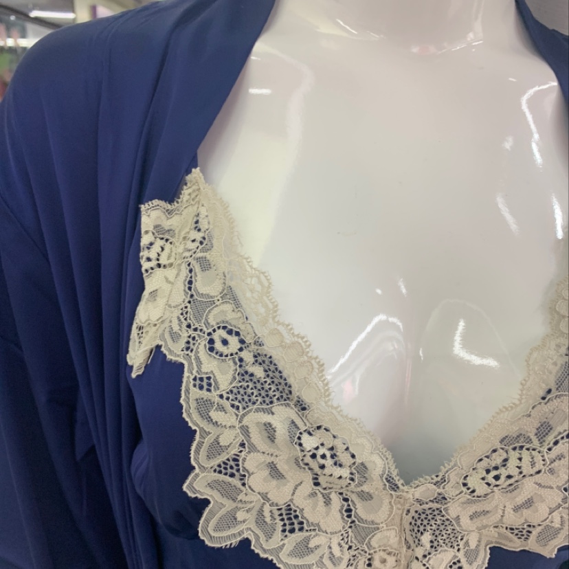 Pajama women's summer ice silk short-sleeved and long pants home wear, summer thin faux silk floral Korean style loose and large-sized home wear details Picture