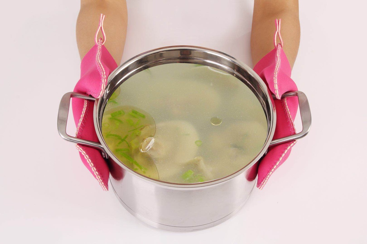 平指隔热手套 .涤纶面料加橡胶 .18cm/25cm产品图