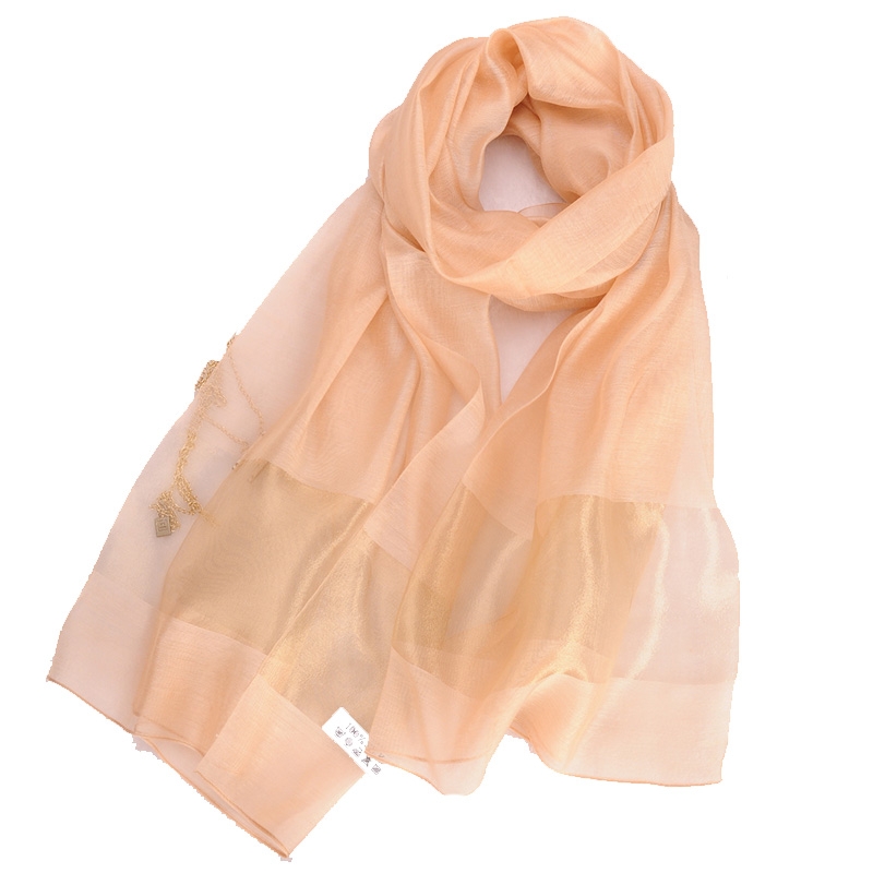 Silk Scarves 2020 The new style of foreign style fashion all-match long pure color silk scarves women thin silk scarves sunscreen scarves thumbnail