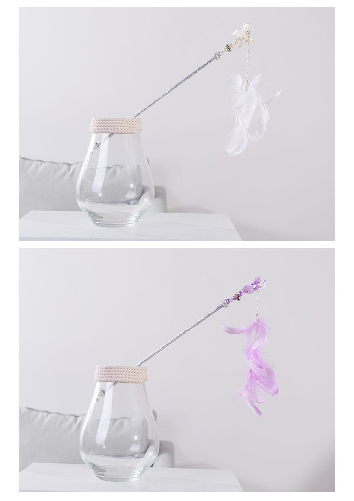 Pet products Detachable cat teasing stick with bell feathers Scratch resistant cat interactive cat teasing stick manufacturers direct sales undefined