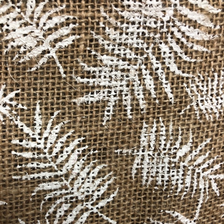 Linen fabric with leaf pattern Specification image