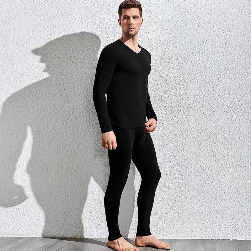 男士保暖内衣套装春秋纯棉薄款棉毛衫男女青年紧身打底秋衣秋
