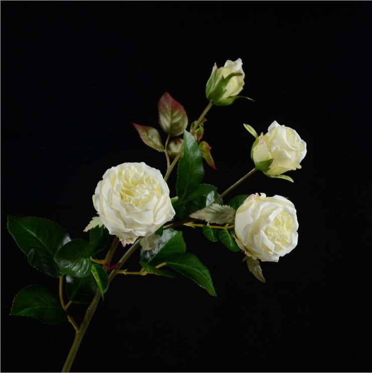 Lanjin Artificial Flowers and simulated flowers Factory direct sales and wholesale wedding decoration flowers, photography props, simulated 4-head rose