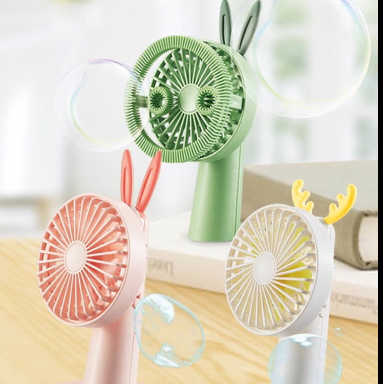 2020 New Cartoon handheld portable bubble fan details Picture