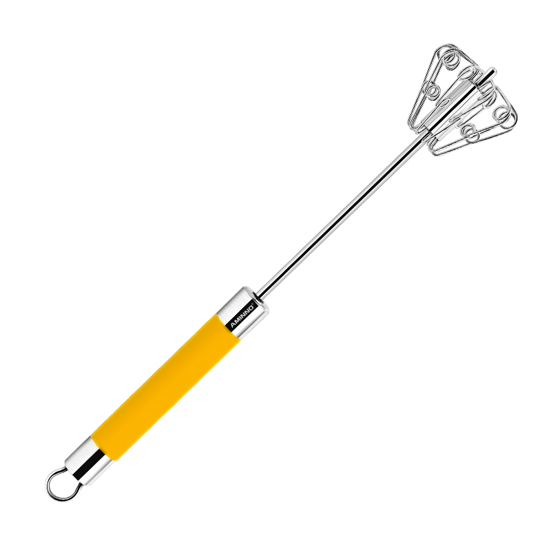 不锈钢搅拌器 手持式半自动旋转打蛋器【黄色】详情图1
